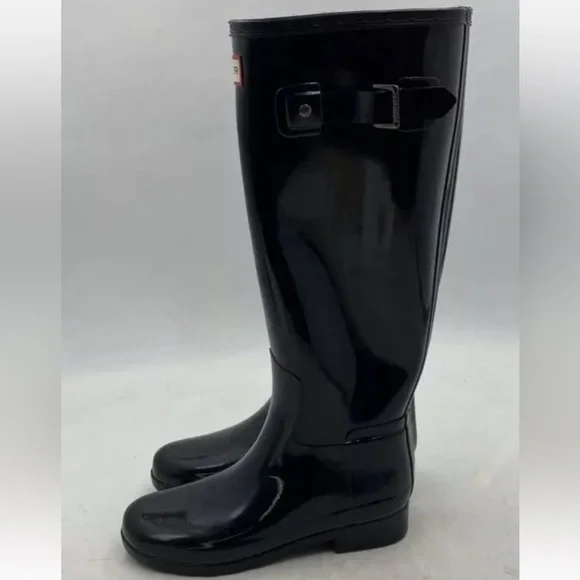 Hunter Black Tall Rain Boots Women's Size 5 - Picture 3 of 10